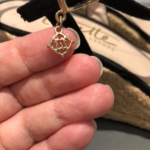 Nanette Lepore | EUC Black Espadrille Wedges with Flower Detail - Picture 4 of 9